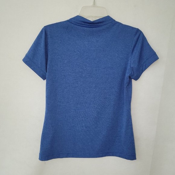 Jack Wolfskin Shirt Womens S Crosstrail T-shirt V-neck Short‎ Sleeve Blue - Picture 4 of 13